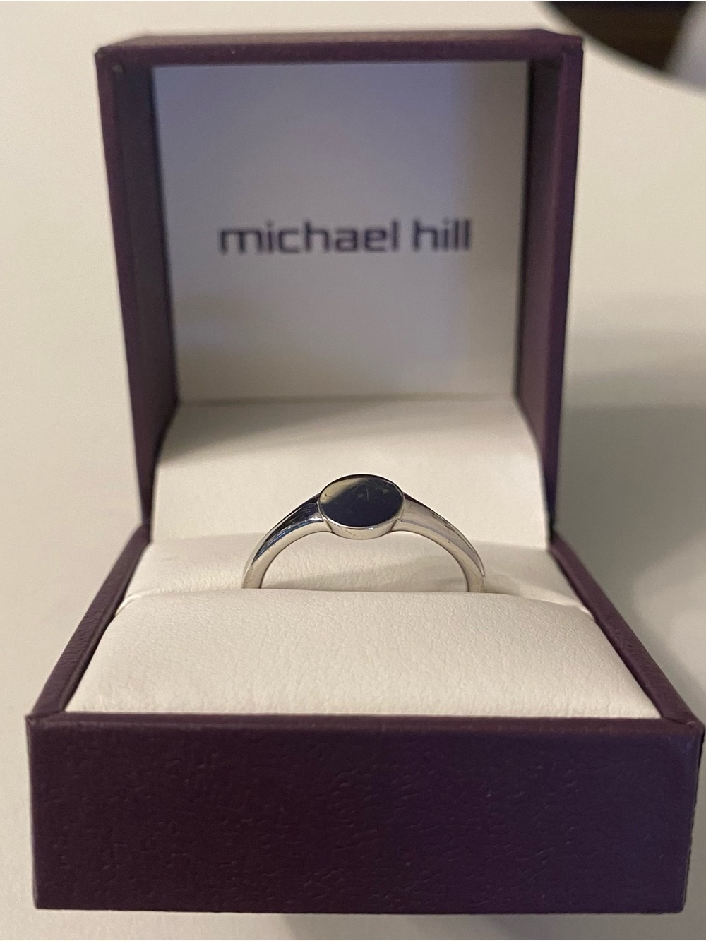 New In Box Michael Hill Sterling Signet Ring Size 7